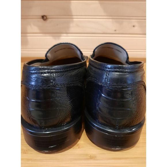 Diplomats Mens Black Italian Leather Loafers Tasseled Sz.9D - Picture 4 of 8